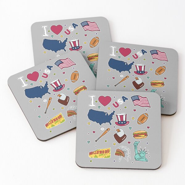 Item preview, American Icons Collage – I Love USA designed and sold by mashmosh.