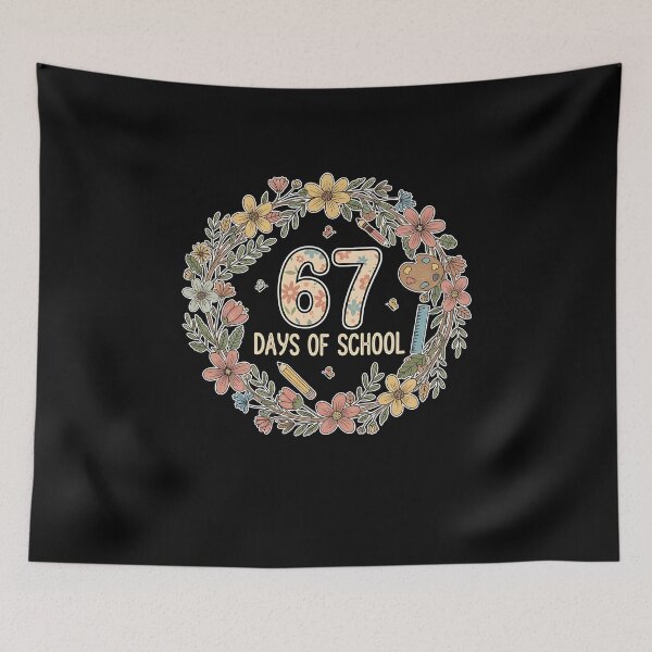 Item preview, 67 Days of School Floral Boho Frame designed and sold by facegm.