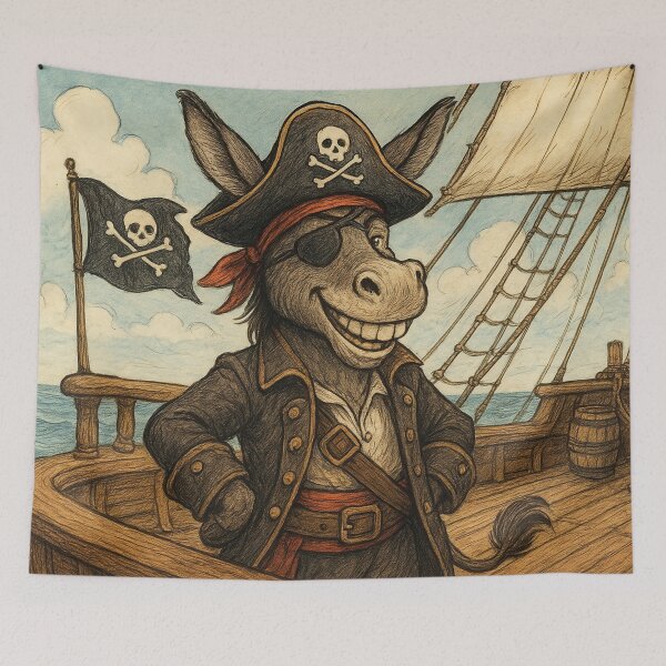 Item preview, funny donkey as a pirate designed and sold by Mauswohn.