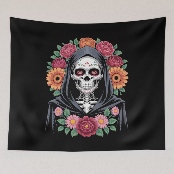 Item preview, La Santa Muerte Saint Mexican Folklore Dead Skull Day designed and sold by IhanVaanMaArt.