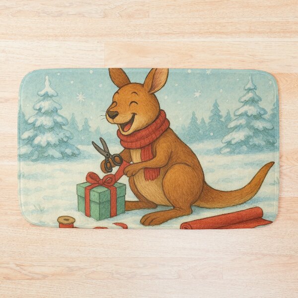Item preview, Funny kangaroo wrapping gifts designed and sold by Mauswohn.