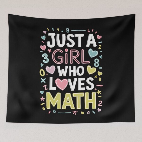 Item preview, Just A Girl Who Loves Math Funny Mate Lovers Girls Women designed and sold by JeneMindy.