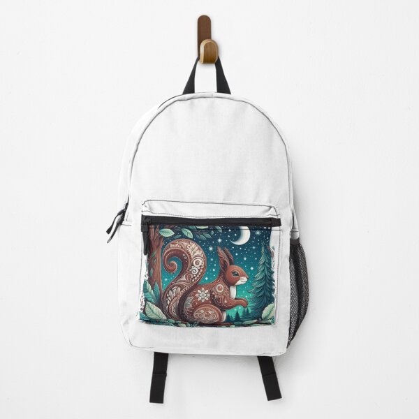 Item preview, Celestial Woodland Squirrel Under Moon Illustration designed and sold by BigBlueArt.