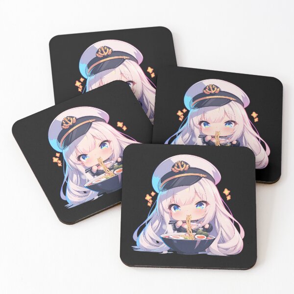 Item preview, Enterprise Azur Lane Anime Girl Kawaii Ramen Blue Chibi Captain Bowl designed and sold by Raslbazola.