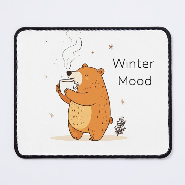 Item preview, Minimalist Cute Winter Mood Bear Illustration designed and sold by LeyaLeyShop.