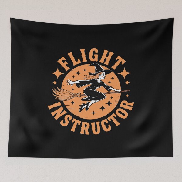 Item preview, Flight Instructor Witch Riding Broomstick Halloween designed and sold by GasVille.