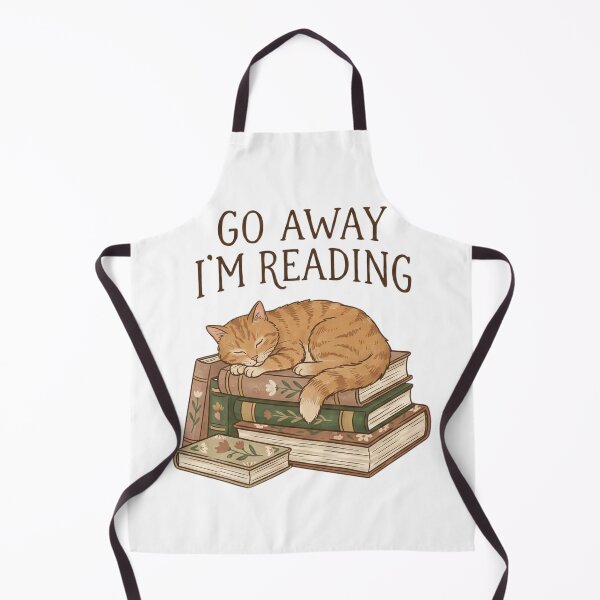 Item preview, Go Away I'm Reading - Cute Cat and Books Cottagecore designed and sold by BKPrintDesing.