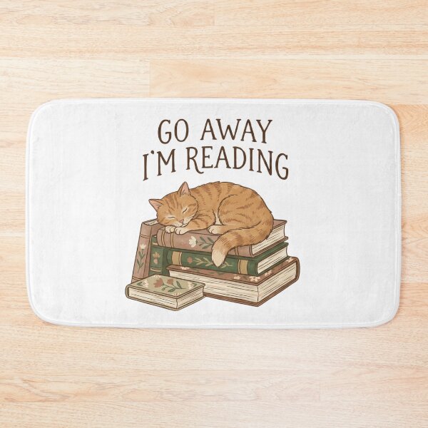 Item preview, Go Away I'm Reading - Cute Cat and Books Cottagecore designed and sold by BKPrintDesing.