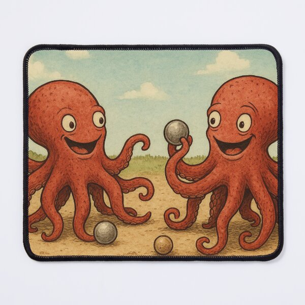 Item preview, Playing boules, clever octopuses designed and sold by Mauswohn.