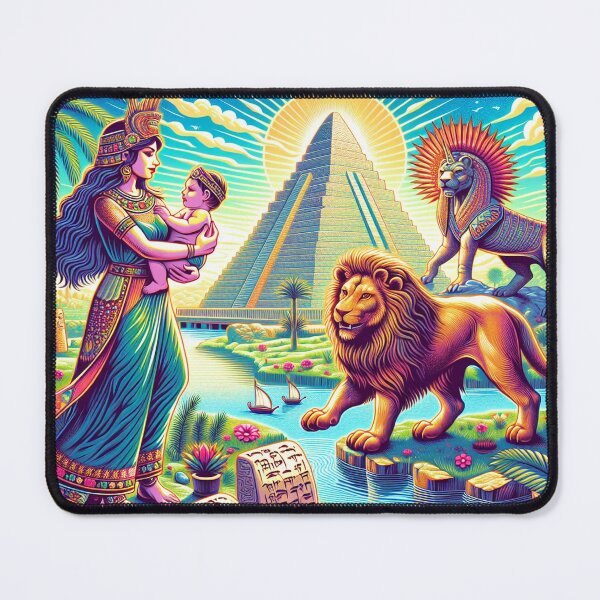Item preview, Ishtar (Inanna), goddess of love, war, fertility and life, Lion of Babylon, Mesopotamia, cuneiform texts, palm tree, marsh, birth, newborn, genesis, origin designed and sold by Redbdon.