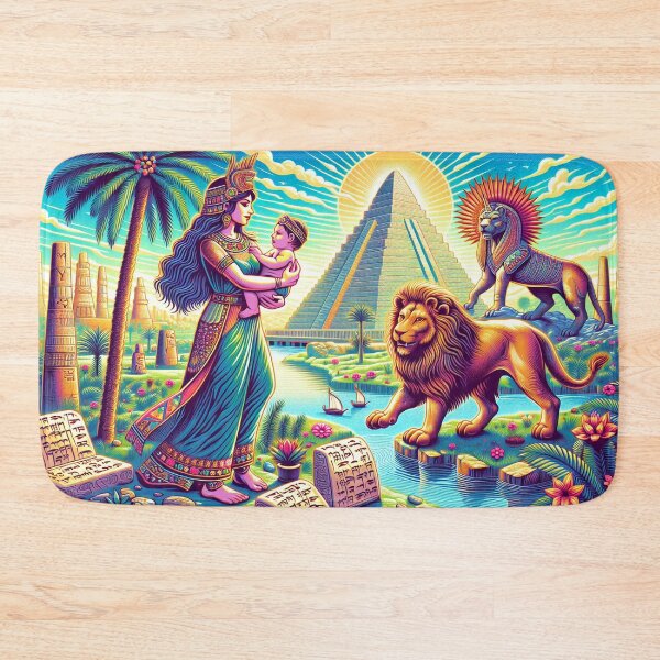 Item preview, Ishtar (Inanna), goddess of love, war, fertility and life, Lion of Babylon, Mesopotamia, cuneiform texts, palm tree, marsh, birth, newborn, genesis, origin designed and sold by Redbdon.