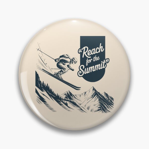 Item preview, Reach for the Summit Vintage Skier Mountain Poster Design designed and sold by SplashTastic.