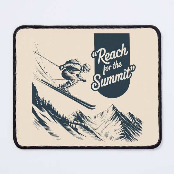 Item preview, Reach for the Summit Vintage Skier Mountain Poster Design designed and sold by SplashTastic.
