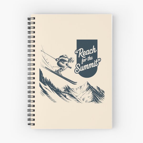 Item preview, Reach for the Summit Vintage Skier Mountain Poster Design designed and sold by SplashTastic.