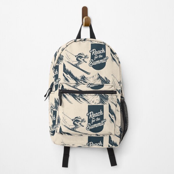 Item preview, Reach for the Summit Vintage Skier Mountain Poster Design designed and sold by SplashTastic.