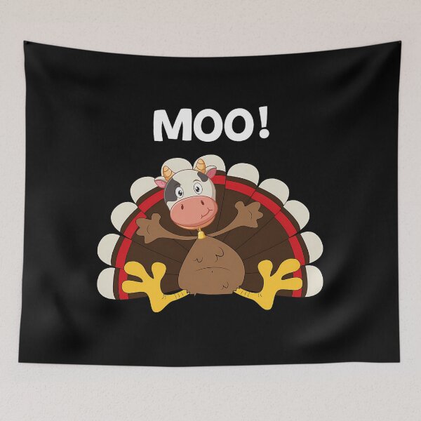 Item preview, Moo Cow 90s Holiday Turkey Festive Thanksgiving Day Funny designed and sold by rebeccathanuos.