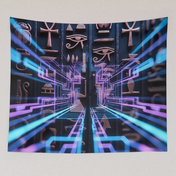 Item preview, 3D Perspectives, Cyberpunk Egyptian Hieroglyphics, Symmetrical Textures (image size 8320x12480) designed and sold by Digital-Davinci.