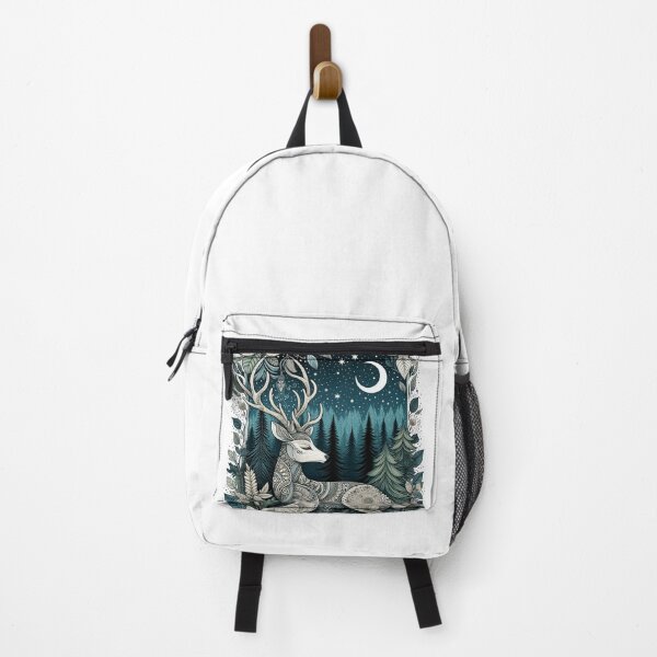 Item preview, Celestial Forest Stag Under Moon Illustration designed and sold by BigBlueArt.