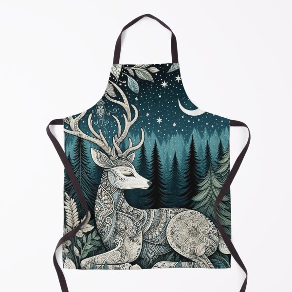 Item preview, Celestial Forest Stag Under Moon Illustration designed and sold by BigBlueArt.