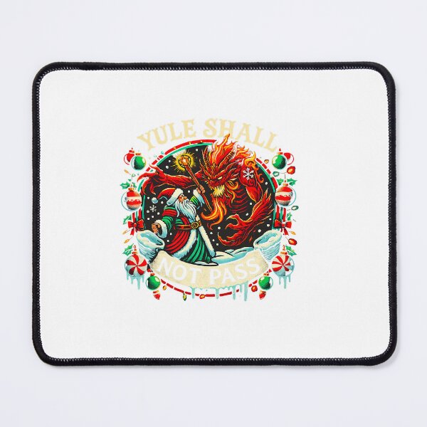 Item preview, Yule Shall Not Pass Dragon Funny Festive Holiday Scene designed and sold by torildorxop.