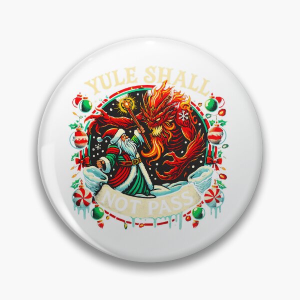 Item preview, Yule Shall Not Pass Dragon Funny Festive Holiday Scene designed and sold by torildorxop.