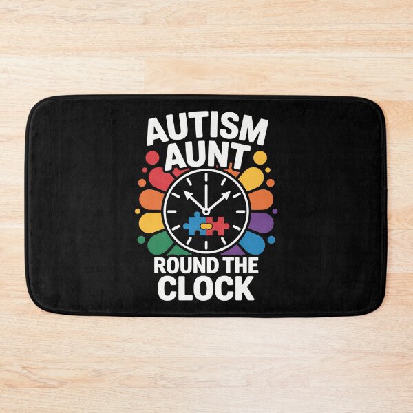 Item preview, Aunt Puzzle Piece Ribbon Clock Cool Autism Awareness designed and sold by KarstenNoanra.