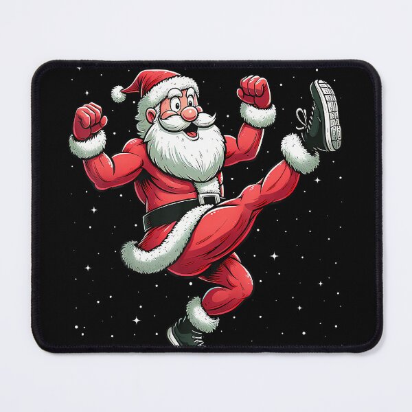 Item preview, Santa Exercising Gym Fitness Workout Christmas Snow designed and sold by JeneMindy.