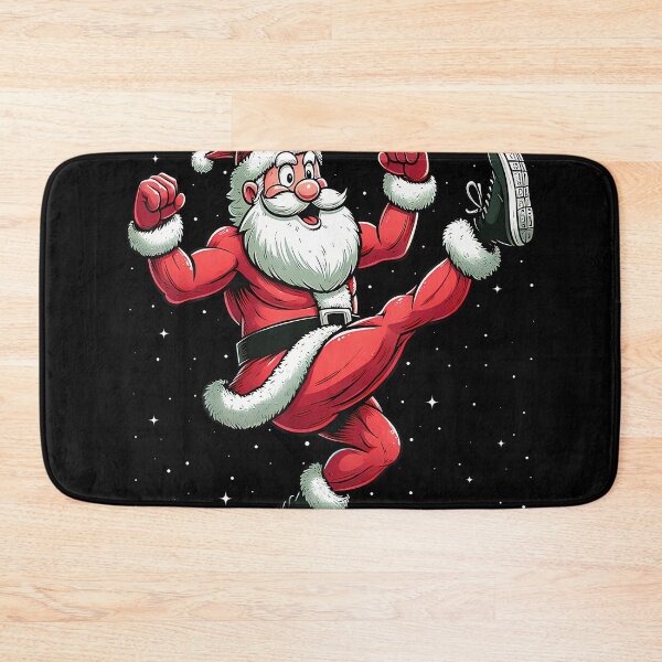 Item preview, Santa Exercising Gym Fitness Workout Christmas Snow designed and sold by JeneMindy.