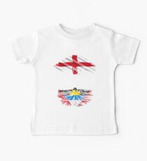 English Grown With Antiguan Barbudan Roots Gift For Antiguan Barbudan From Antigua Barbuda - Antigua Barbuda Flag in Roots Baby T-Shirt