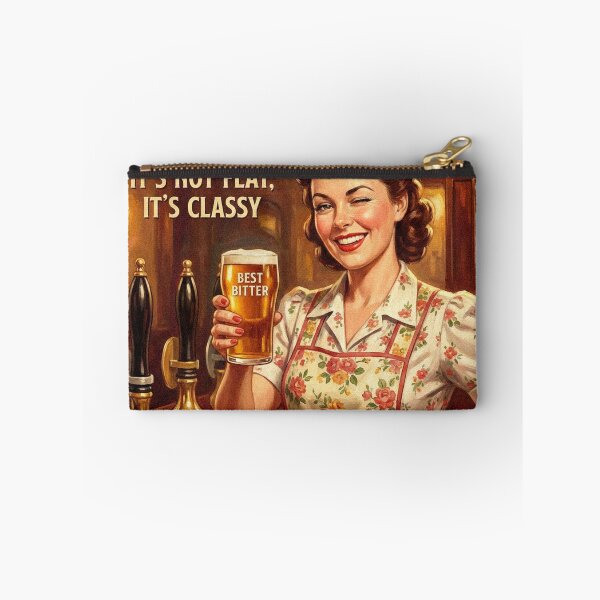 Item preview, BEST BITTER IT’S NOT FLAT IT’S CLASSY Vintage 1950s British Pub Barmaid Poster designed and sold by Cozy-Old-Pub.