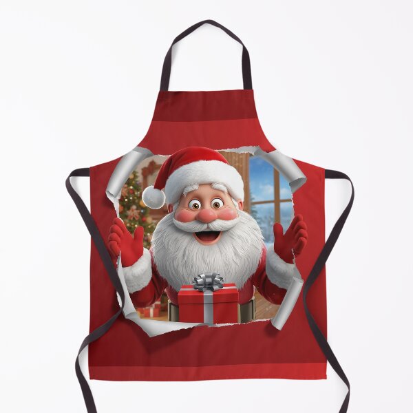 Item preview, Animated Santa Claus Bursting Through a Torn Red Christmas Background – Festive Holiday Scene with Gift Box designed and sold by PixelVibe782.