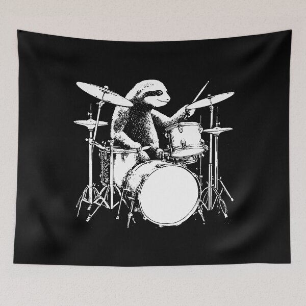 Item preview, Sloth Playing Drums Funny Drumming Animal Drummer designed and sold by OnaConnie.