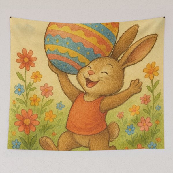 Item preview, Happy Easter, funny bunny with Easter egg designed and sold by Mauswohn.