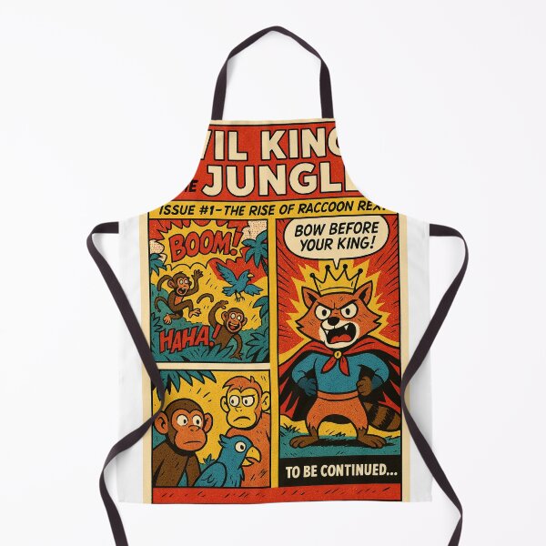Artikelvorschau, Böser König des Dschungels – Waschbär-Bösewicht im Retro-Comic-Stil entworfen und verkauft von the-dovlat.