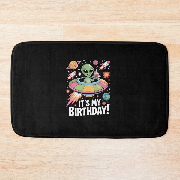 Item preview, It's My Birthday Cute Alien UFO Ship In Space Funny Alien  designed and sold by HollyBellArtSte.