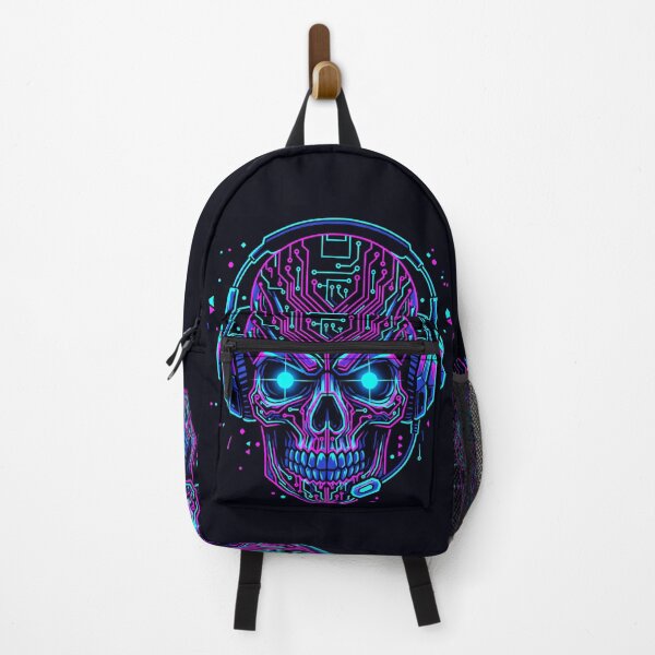 Item preview, Cyberpunk Gamer Skull – Neon Circuit Techcore Illustration designed and sold by happy mongolia.