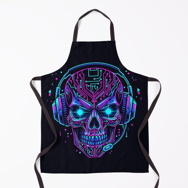 Item preview, Cyberpunk Gamer Skull – Neon Circuit Techcore Illustration designed and sold by happy mongolia.