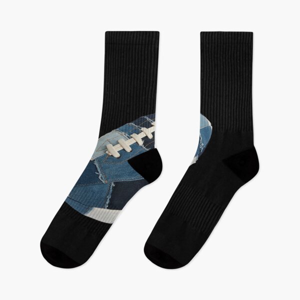 Artikelvorschau, Football-Patchwork, blauer Denim, Football-Touchdown-Saison entworfen und verkauft von DetroitMug.