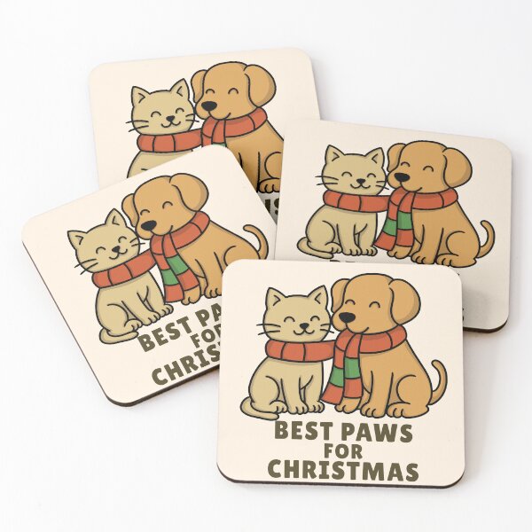 Item preview, Best Paws For Christmas – Cute Cat & Dog Holiday Design designed and sold by Kewessthetic.