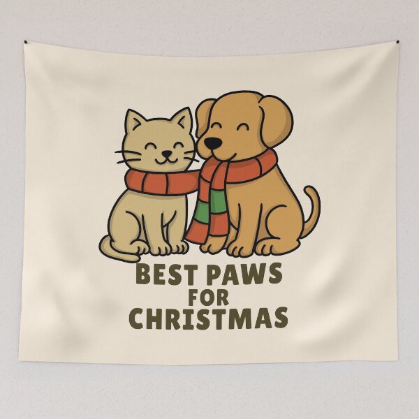 Item preview, Best Paws For Christmas – Cute Cat & Dog Holiday Design designed and sold by Kewessthetic.
