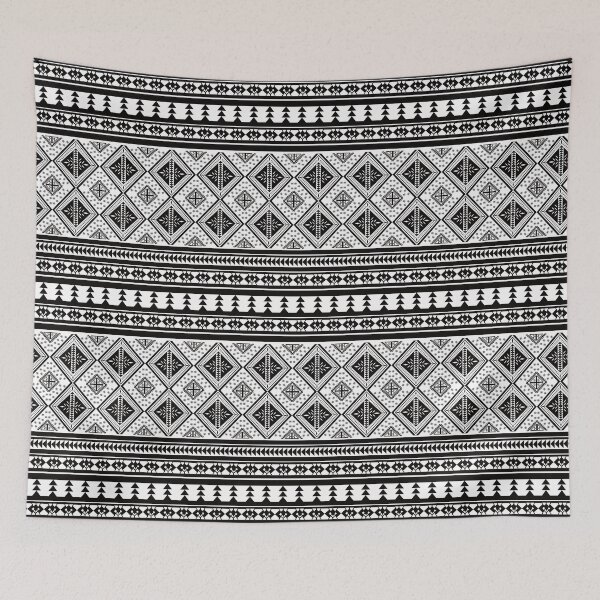 Item preview, Diamond Grid Tribal Pattern (Monochrome designed and sold by PiPithecats.