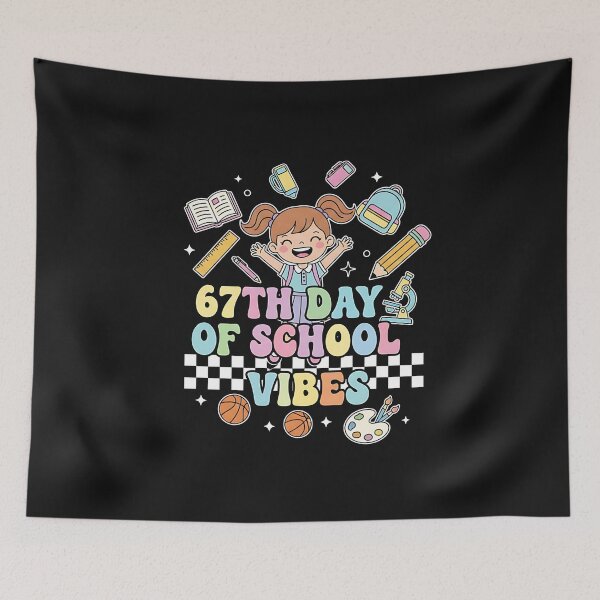 Item preview, 67th Day of School Vibes Cute Girl designed and sold by diyoor.
