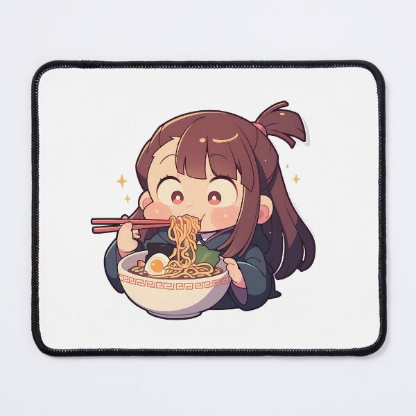 Item preview, Atsuko Kagari Little Witch Academia Anime Girl Kawaii Ramen Blue Chibi designed and sold by Raslbazola.