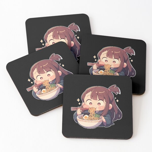Item preview, Atsuko Kagari Little Witch Academia Anime Girl Kawaii Ramen Blue Chibi designed and sold by Raslbazola.
