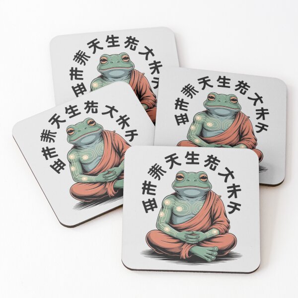 Item preview, a cybernetic frog monk in tattered orange robes designed and sold by 123ks.