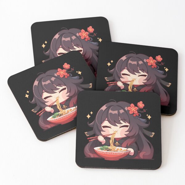 Item preview, Hu Tao Genshin Impact Game Girl Kawaii Ramen Red Chibi Flowers Noodles designed and sold by Raslbazola.