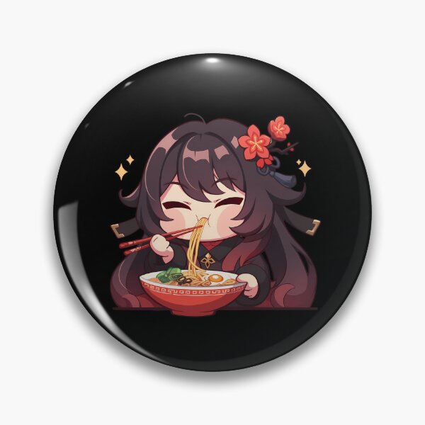 Item preview, Hu Tao Genshin Impact Game Girl Kawaii Ramen Red Chibi Flowers Noodles designed and sold by Raslbazola.