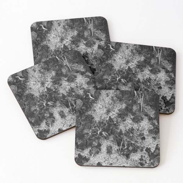Item preview, Black and White Organic Ground Texture with Wet Moss and Frost designed and sold by alicjamiekina.