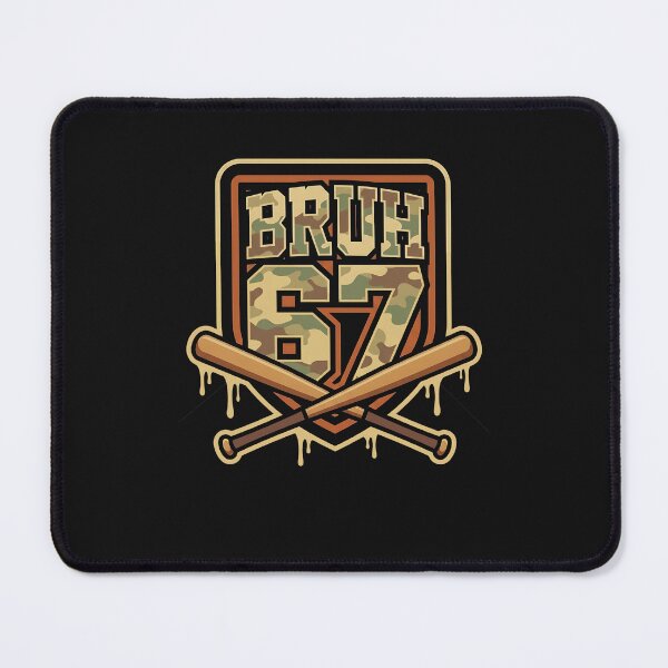 Item preview, BRUH 67 Camo Baseball Drip Emblem designed and sold by diyoor.