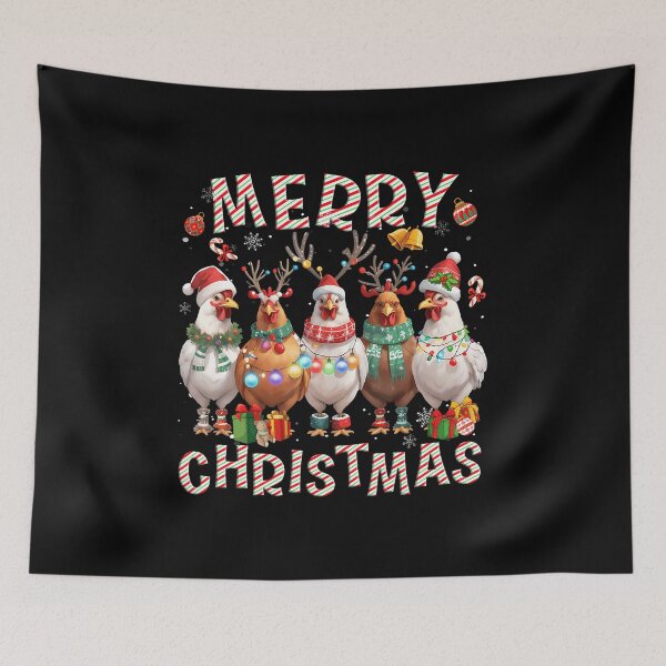 Item preview, Christmas Lights Chicken Santa Funny Xmas Tree designed and sold by JanetCarolyn.